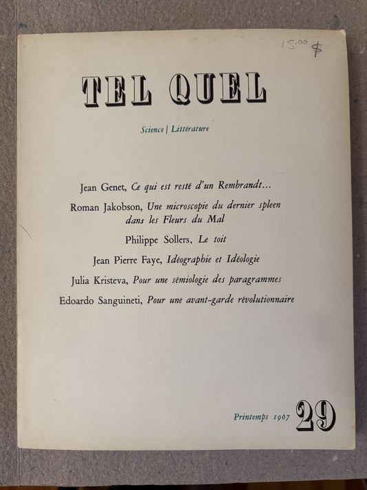 revue tel quel no 29 printemps 1967