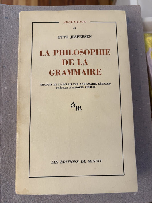 jespersen, otto : la philosophie de la grammaire