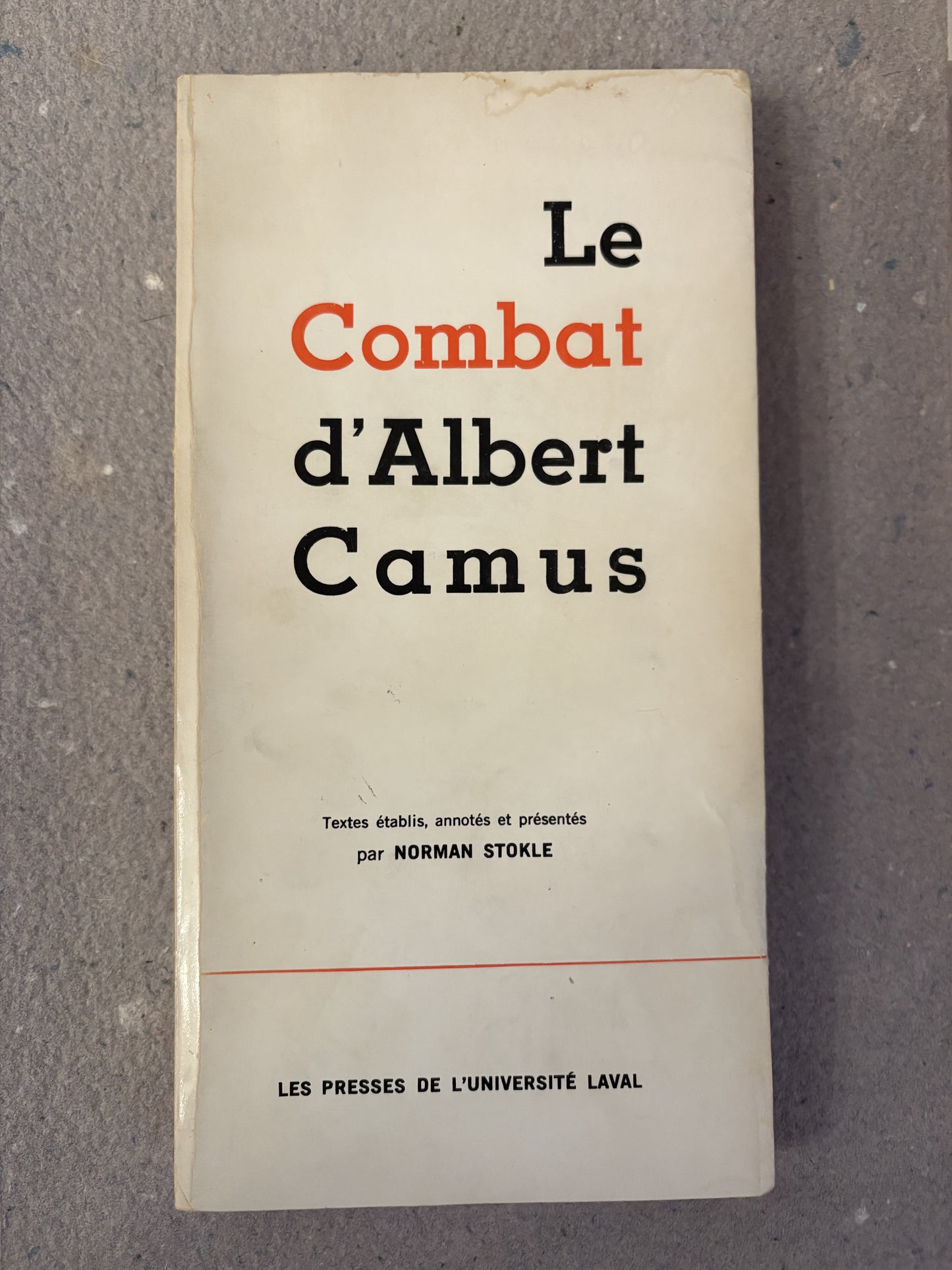 stokle, norman : le combat de albert camus