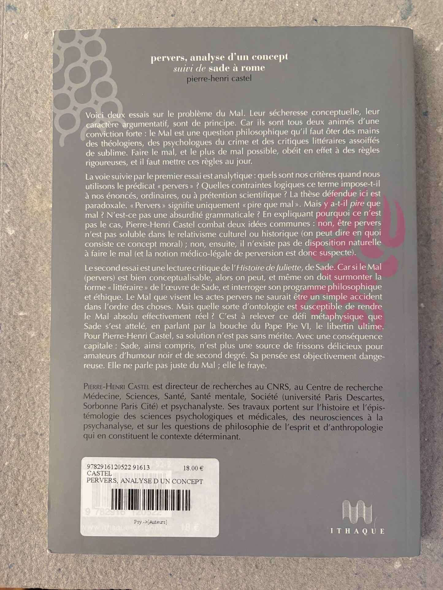 castel, pierre-henri : pervers, analyse d'un concept suivi de sade à rome