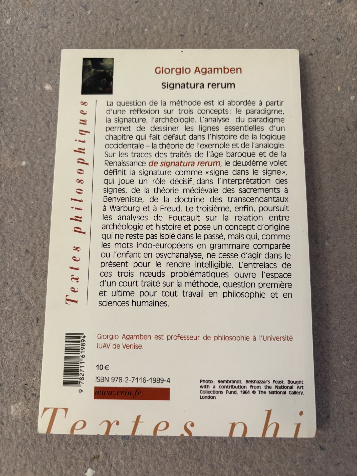 agamben, giorgio : signatura rerum. sur la méthode