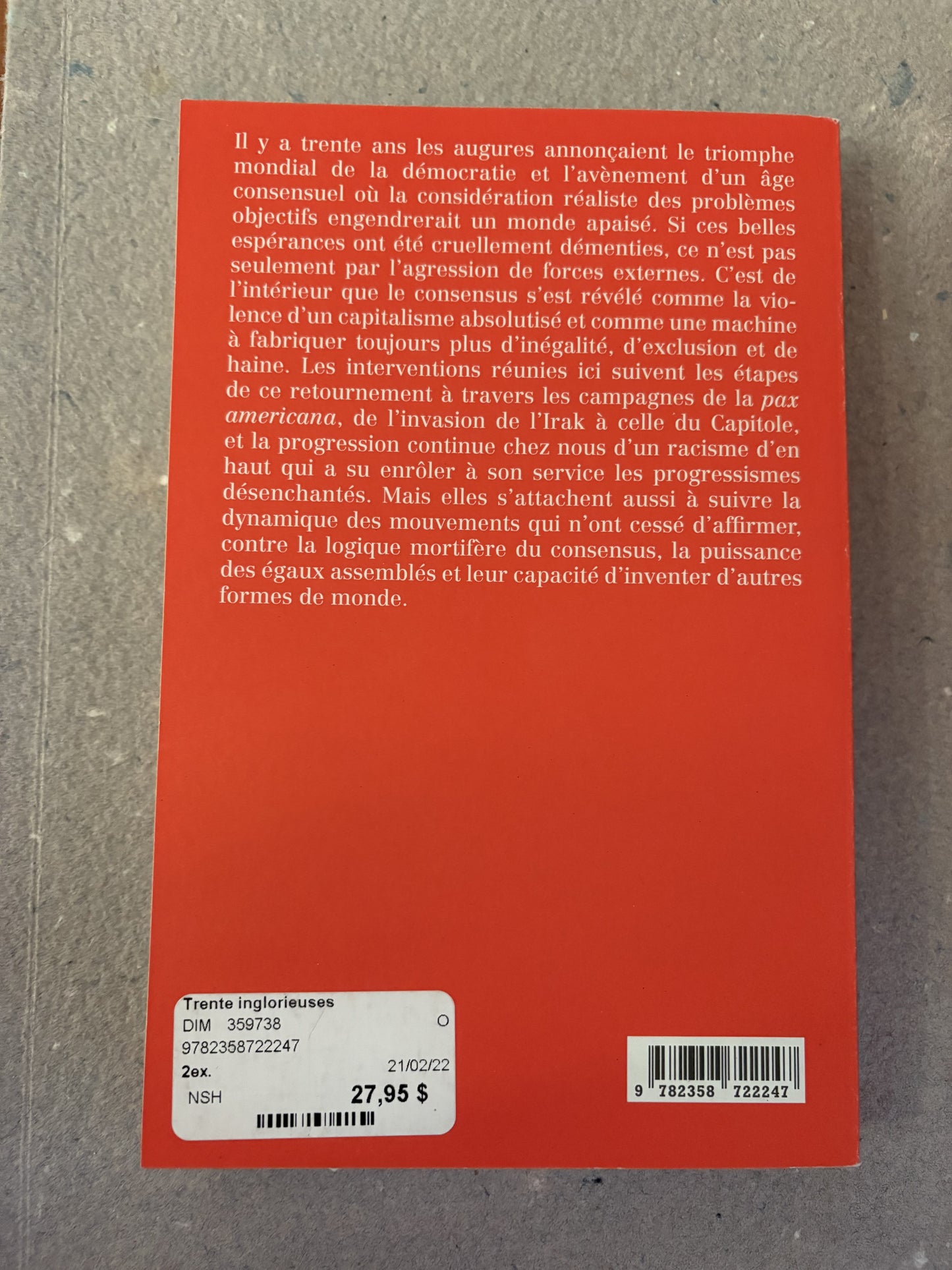 rancière, jacques : les trente inglorieuses. scènes politiques