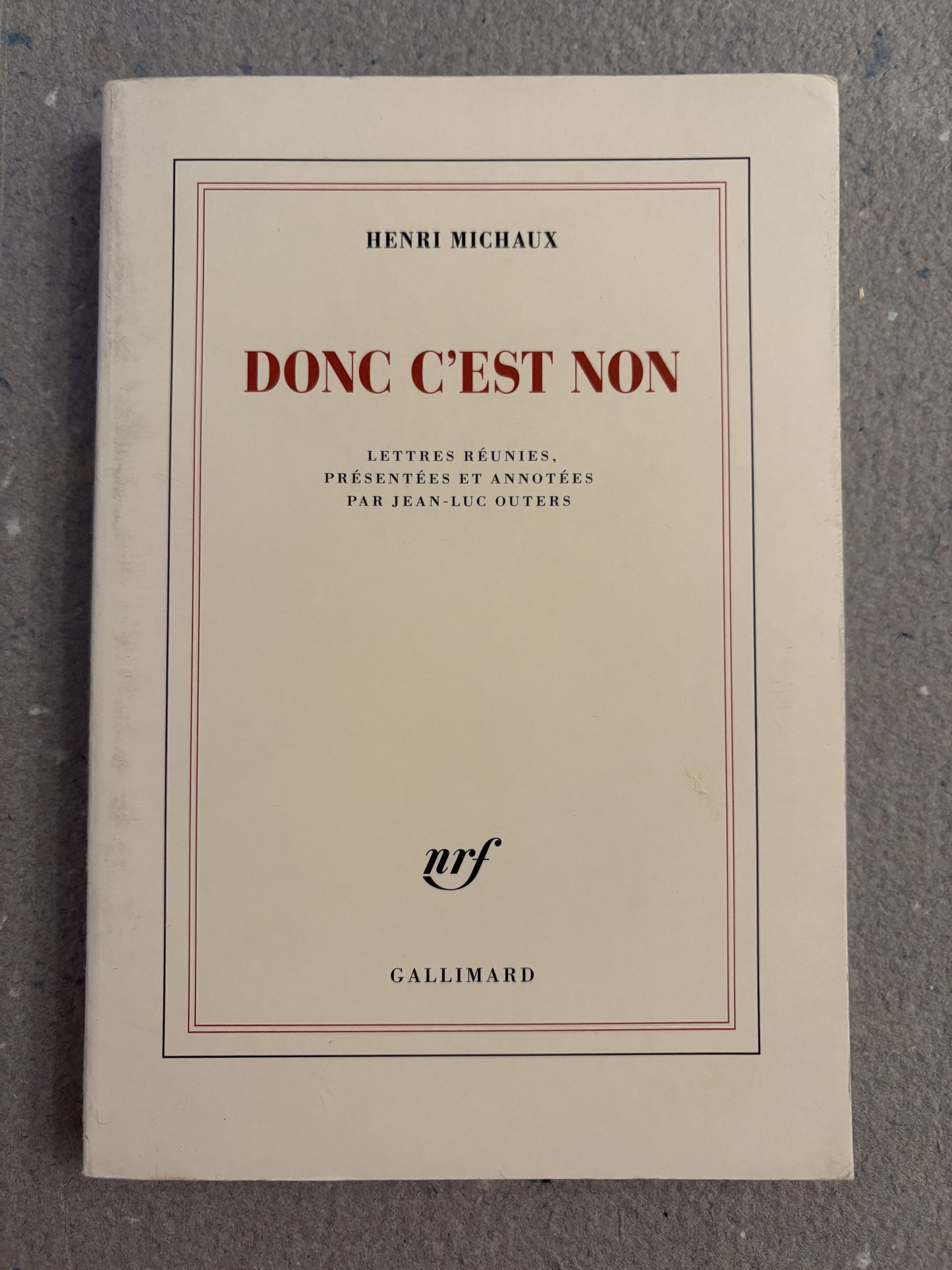 michaux, henri : donc c'est non