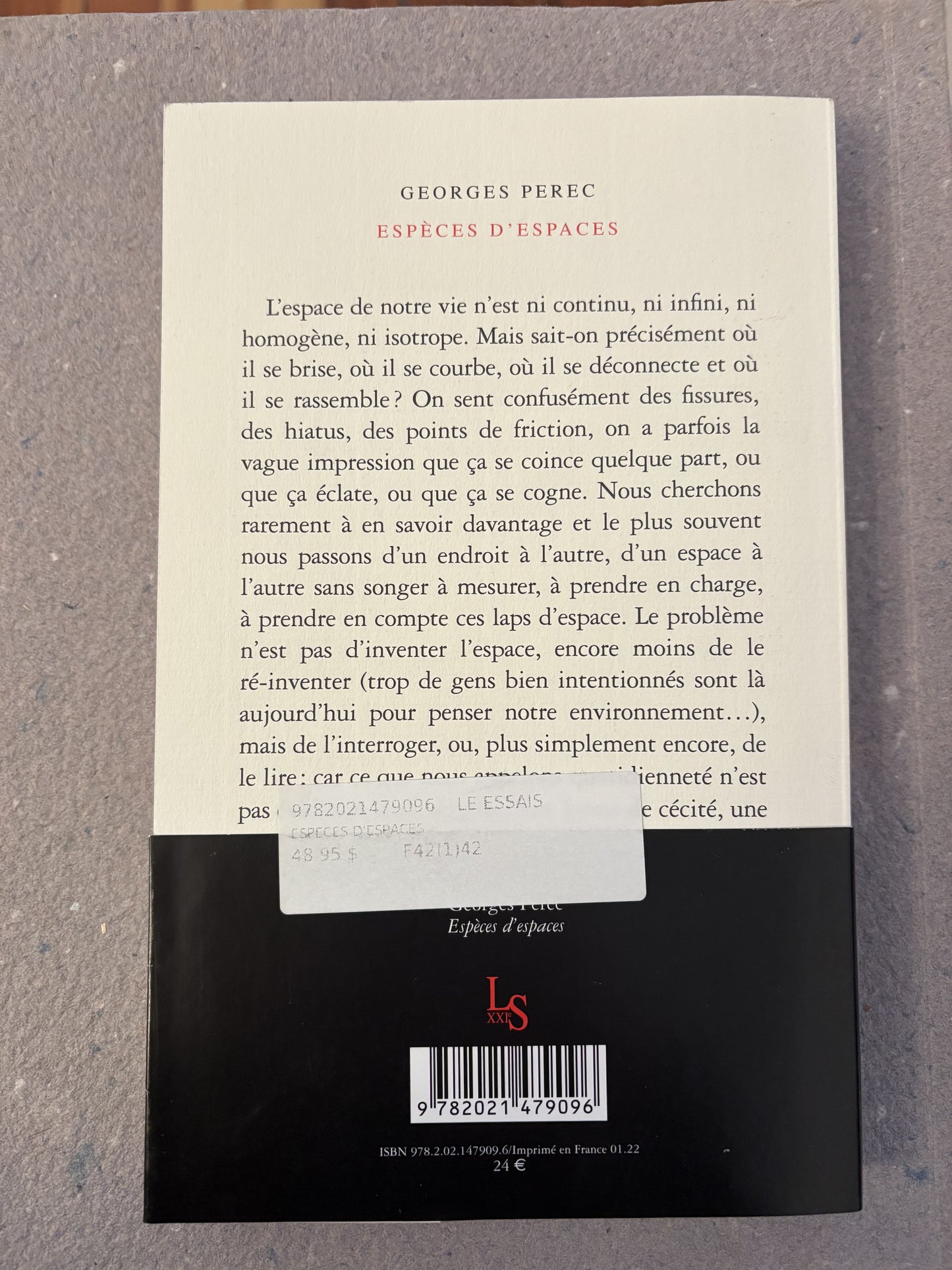 perec, georges : espèces d'espaces