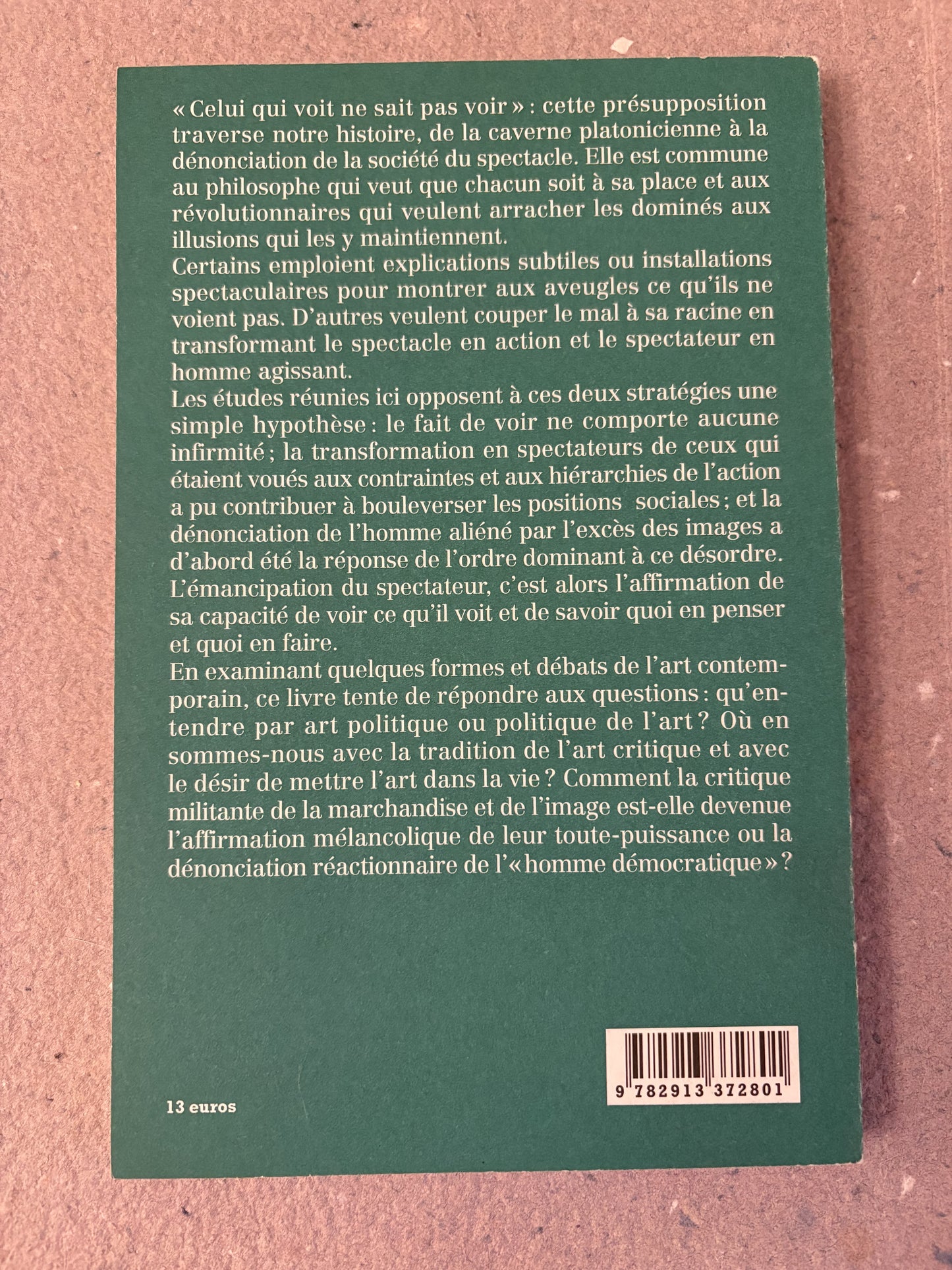 rancière, jacques : le spectateur émancipé