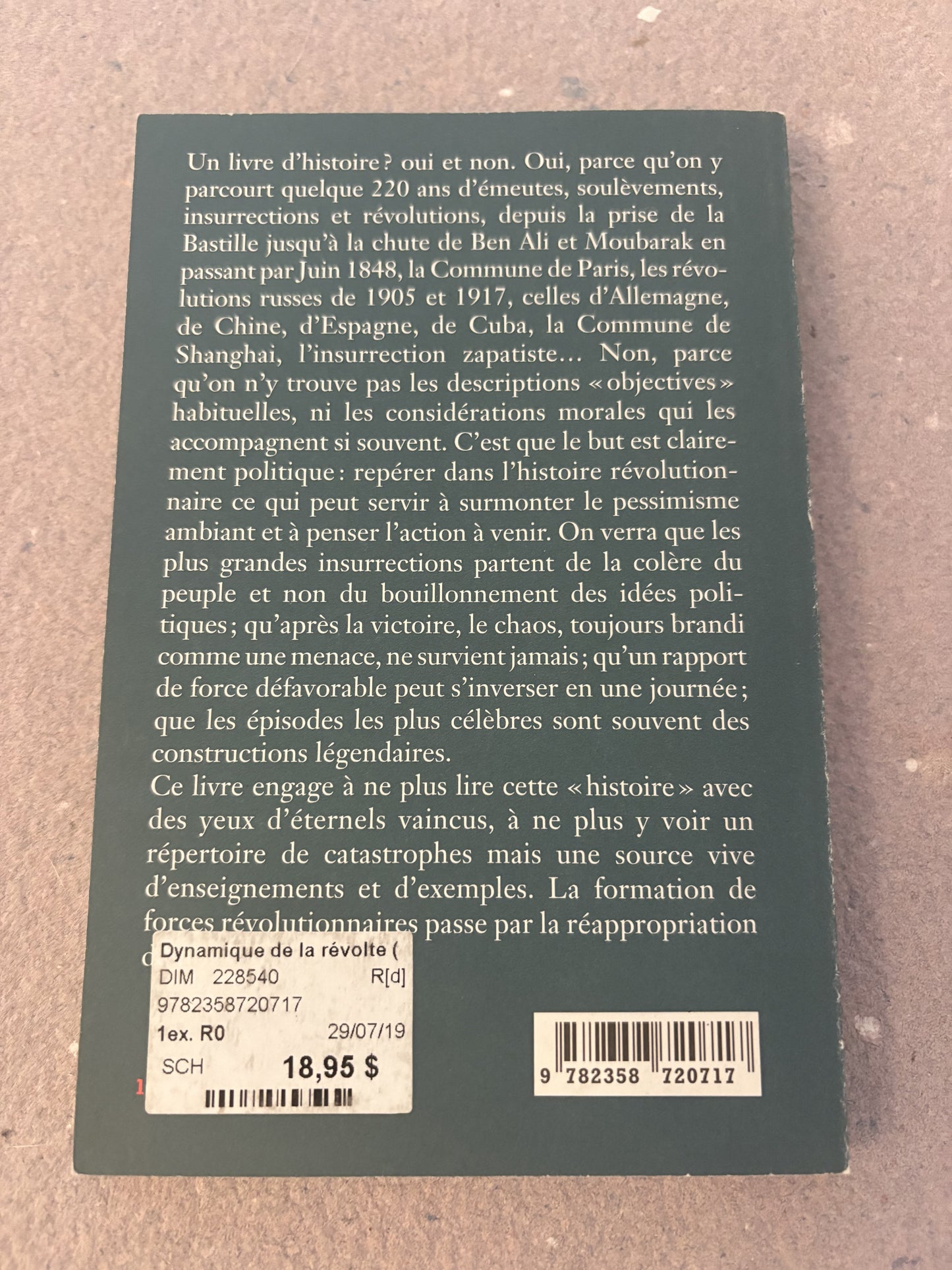 hazan, eric : la dynamique de la révolte