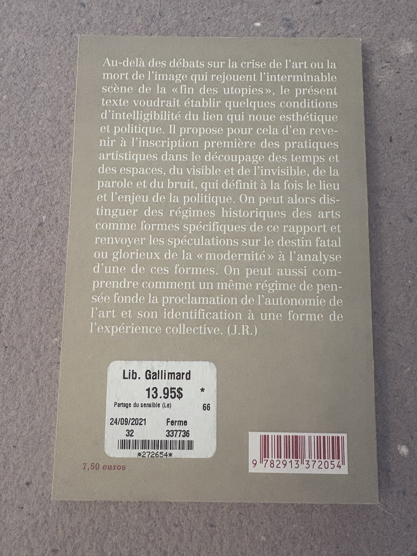 rancière, jacques : le partage du sensible