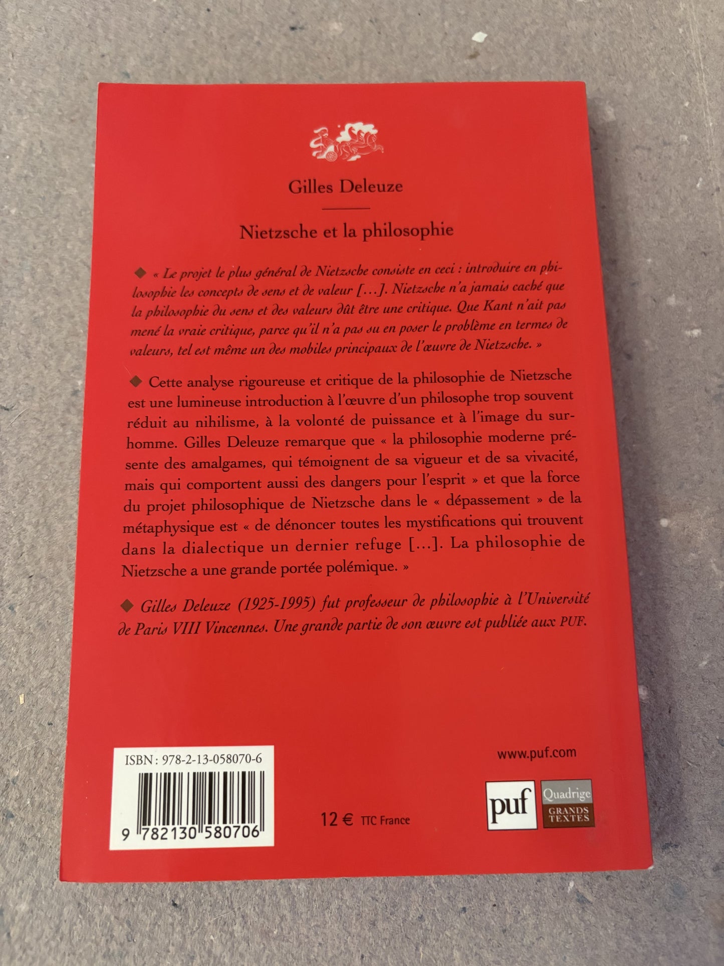 deleuze, gilles : nietzsche et la philosophie