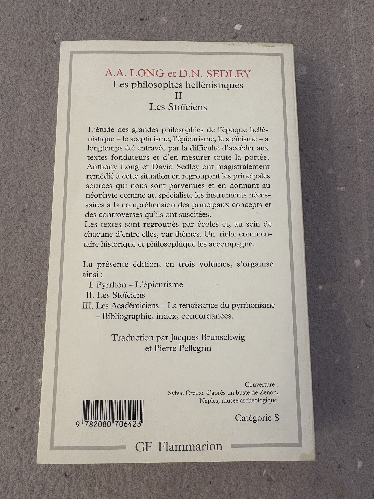 long et sedley : les philosophes hellénistiques II